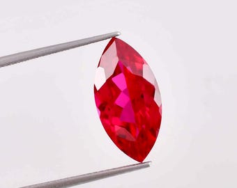 6.80 Ct Natural Mozambique Pigeon Blood Red Ruby Marquise Cut Loose Gemstone Certified 8x16 MM/AAA+ Top Quality Ruby/Ring & Jewelry Making