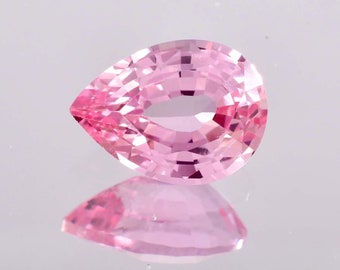 Rare 6.45 Ct Natural Flawless Pink Morganite Pear Cut Loose Gemstone Certified 9x13 MM/AAA+ Top Quality Morganite/Ring & Jewelry Making Gem