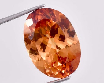 13,25 ct, rare et irréprochable, saphir de Ceylan Padparadscha ovale, pierre précieuse certifiée/AAA+ de qualité supérieure/bijou de fabrication de bagues