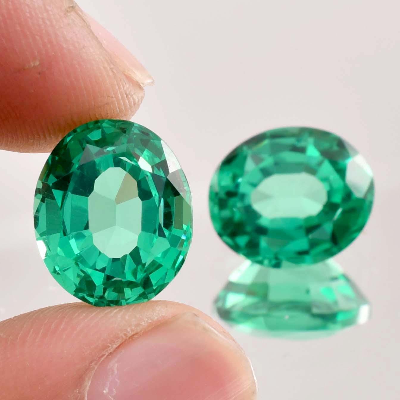 Paire D'émeraudes Vertes Colombiennes Naturelles Certifiées AAA+ - 7mm Rondes - Pour Bijoux