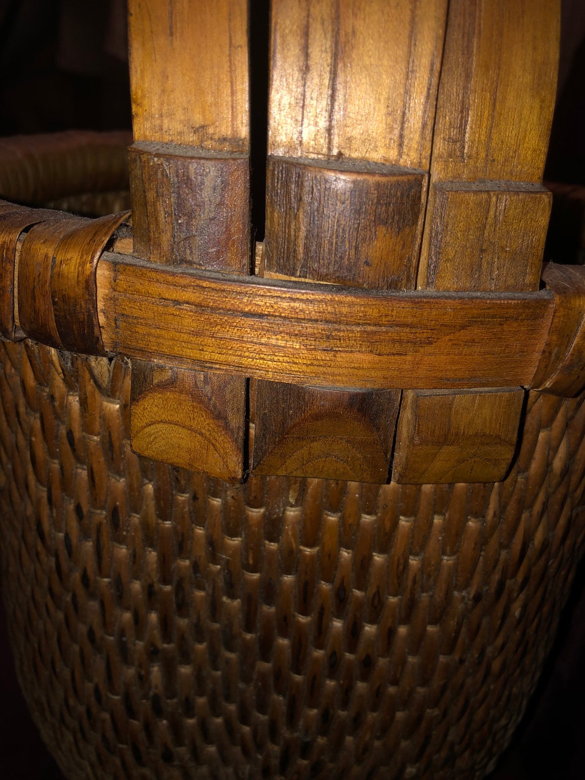 Antique Chinese HandWoven Basket Etsy