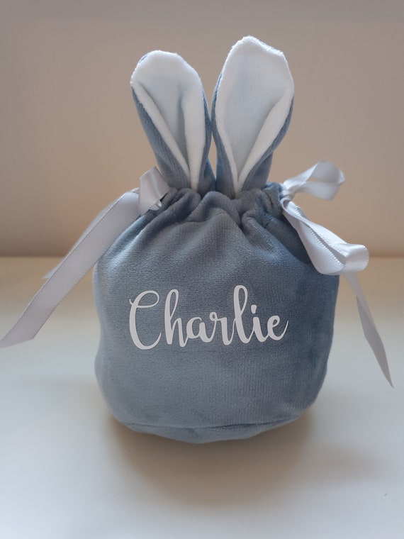 Personalised Bunny Velvet Bags Etsy