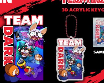 PREORDER TEAM DARK Charm Keychain 3in Sonic Heroes Shadow the Hedgehog Rouge the Bat Omega