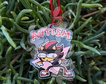 PRE-ORDER Shadow the Hedgehog Autism ASD Charm Keychain 2.5in