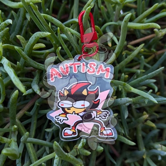 PRE-ORDER Shadow the Hedgehog Autism ASD Charm Keychain 2.5in