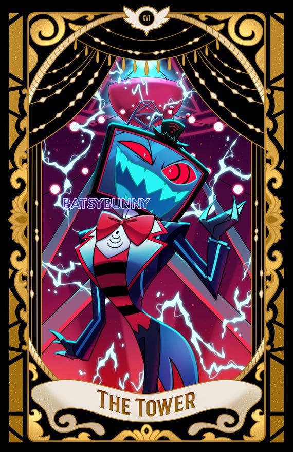 11 X 17in Print Poster Vox the Tower Tarot Hazbin Hotel - Etsy