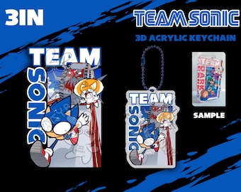 PREORDER TEAM SONIC Charm Keychain 3in Sonic Heroes Tails the Fox Knuckles the Echidna