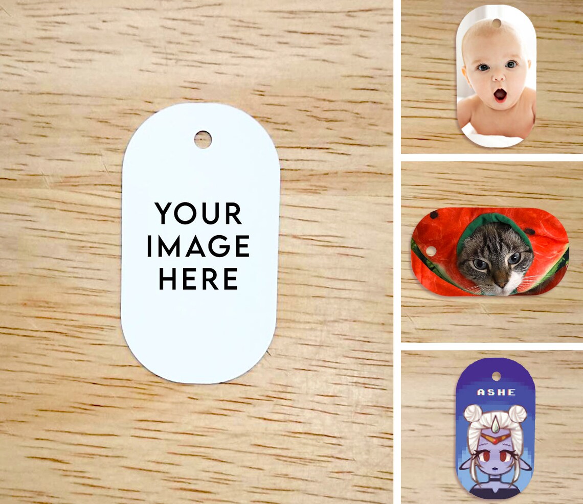 CUSTOM 2 x 1.125in Dye Sublimated Dog Tag Badge Chain Included Etsy