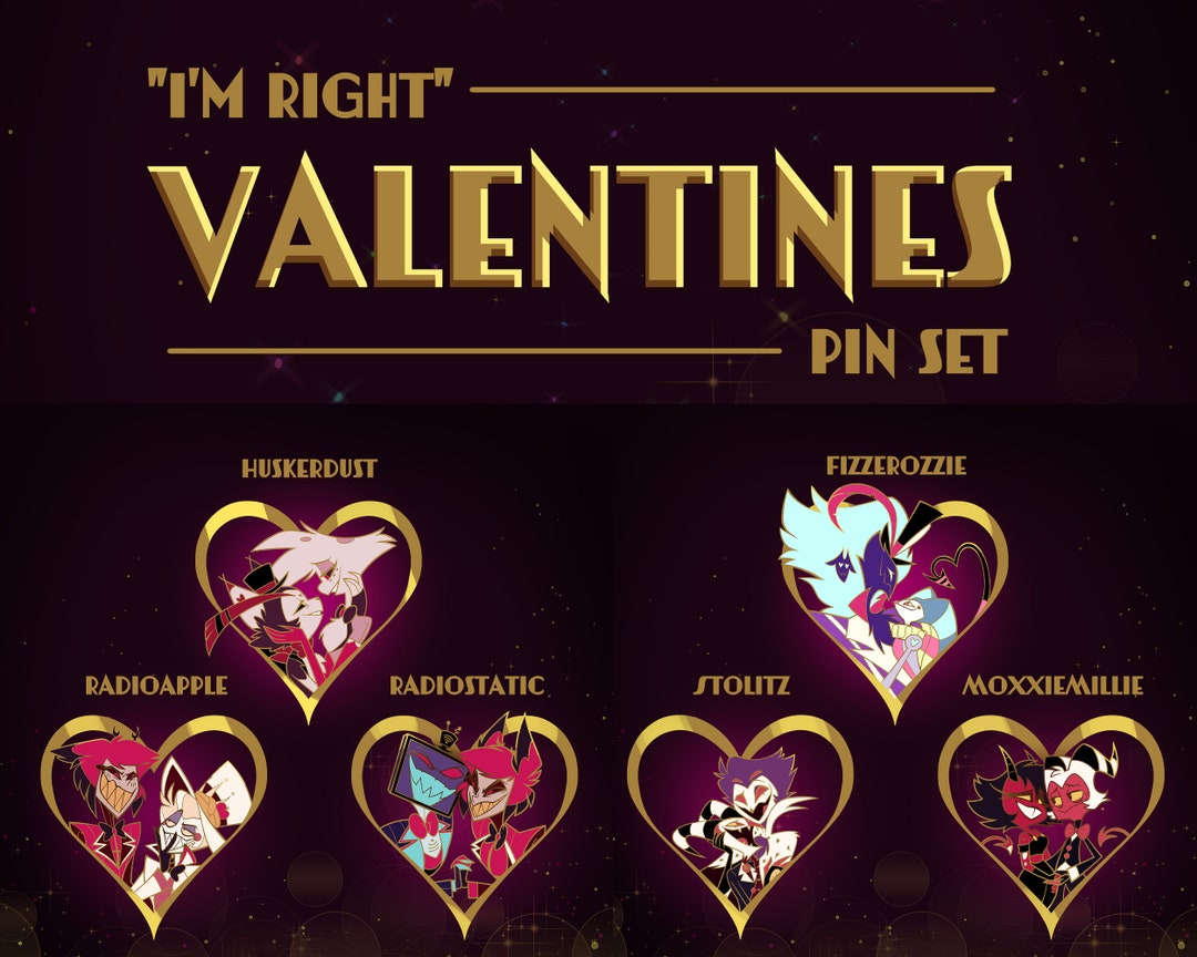 Stolitz Pin PREORDER 2.5in Hazbin Hotel Helluva Boss Valentines Alastor RadioApple ...