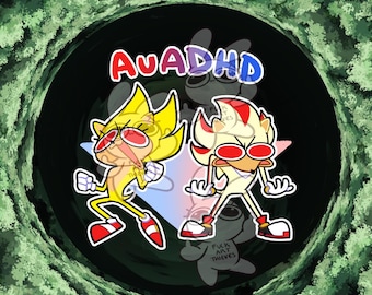 PRE-ORDER Sonic and Shadow the Hedgehog AuADHD Charm Keychain 3in Sonadow Autism ADHD
