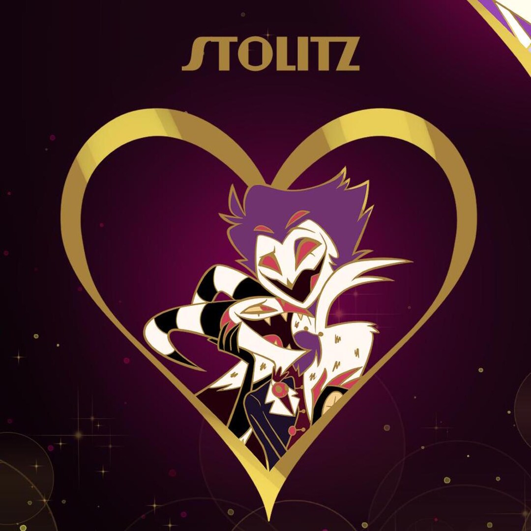 Stolitz Pin PREORDER 2.5in Helluva Boss Stolitz Valentines Hard Clear Enamel Pin ...