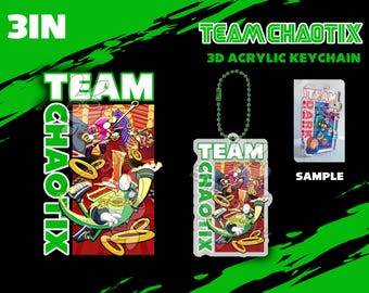 PREORDER TEAM CHAOTIX Charm Keychain 3in Sonic Heroes Vector the Crocodile Charmy Bee Espio the Chameleon