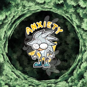 PRE-ORDER Silver the Hedgehog Anxiety Charm Keychain 2.5in