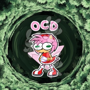 PRE-ORDER Amy Rose the Hedgehog OCD Obsessive Compulsive Disorder Charm Keychain 2.5in