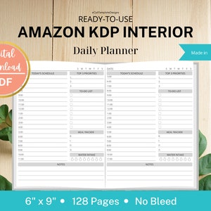 KDP Interior Daily Planner, 16 Weeks, 128 Pages, 6x9, Ready to Upload, PDF, Commercial Use