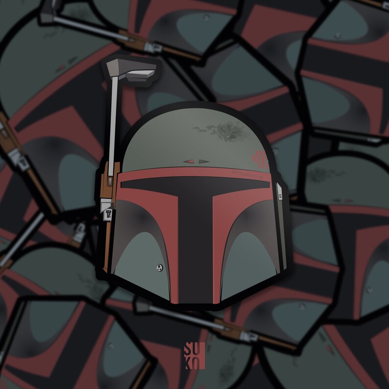Boba Fett Helmet Sticker | Etsy