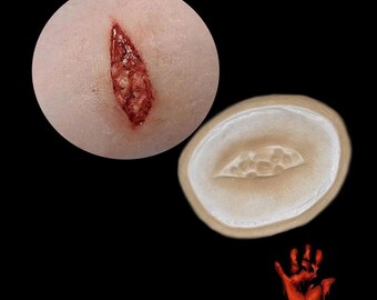 Small Open Wound Silicone Prosthetic, Cosplay, Special Effects, LARP, Halloween