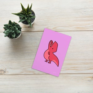 Carte postale t rex - Carte de voeux - Carte d'anniversaire - Carte standard format A6 300 g/m*m - t-rex à nourrir