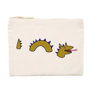 Astuccio Sea Dragon, astuccio eco-responsabile con cerniera in cotone stampato bianco e poliestere riciclato 21,5 cm x 16 cm