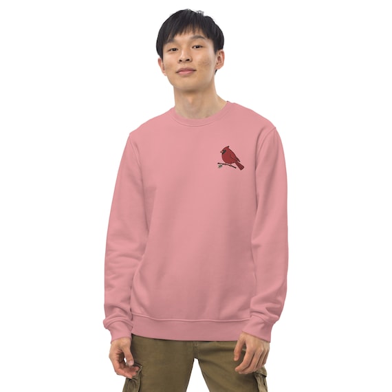 Cardinal Embroidered Sweater Red Bird Embroidered Sweatshirt in