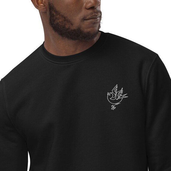 100 cotton embroidered swallow sweater Thick eco responsible long sleeved unisex sweatshirt the swallow doesn t make spring