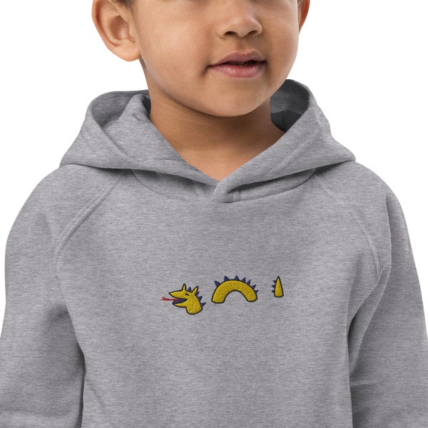 Pull brodé dragon de mer - Sweat à capuche écologique pour enfant - Pull serpent enfant (vêtement éco-responsable)