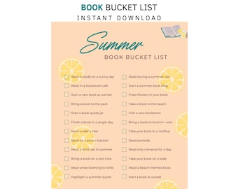 Summer Book Bucket List – Printable PDF for Solo Readers & Book Lovers