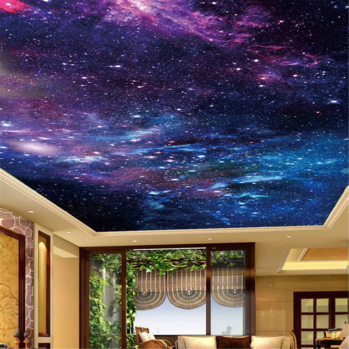 Custom Wallpaper Ceiling Stickers Mural 3D Starry Sky Living Etsy