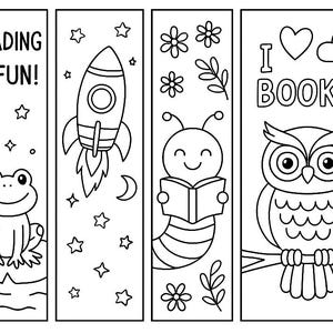 Printable Coloring Bookmarks for Kids - Fun DIY Activity for Classrooms or Gifts!