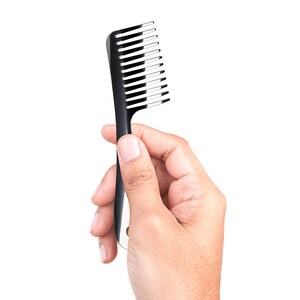 Stainless steel Beard & Mustache hair comb, 13,5 cm / 5,3&quot; Dutch design by Maarten Baptist, 3D laser cut comfortable smooth polished teeth