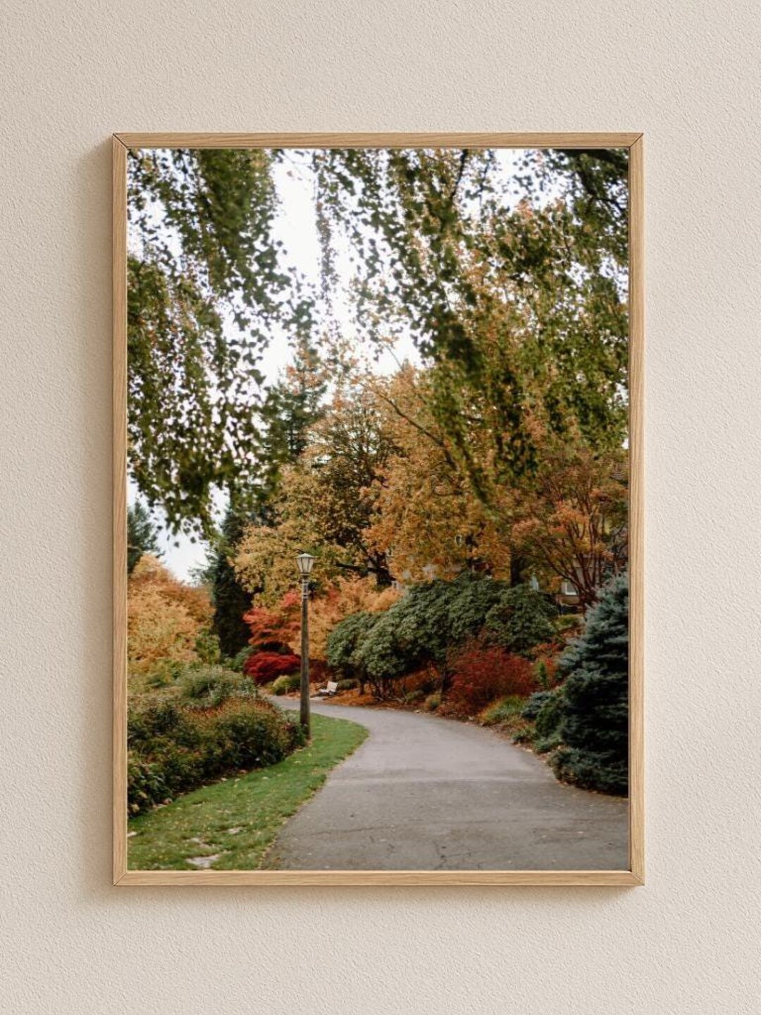 Fall Pathway Wall Art Print, Autumn Landscape Digital Download, Cozy ...