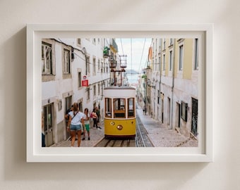 Lissabon Tram Print, Portugal Street Fotografie, gelbe Tram Wand Kunst Digital Download