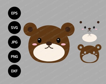 Download Bear Face Svg Etsy