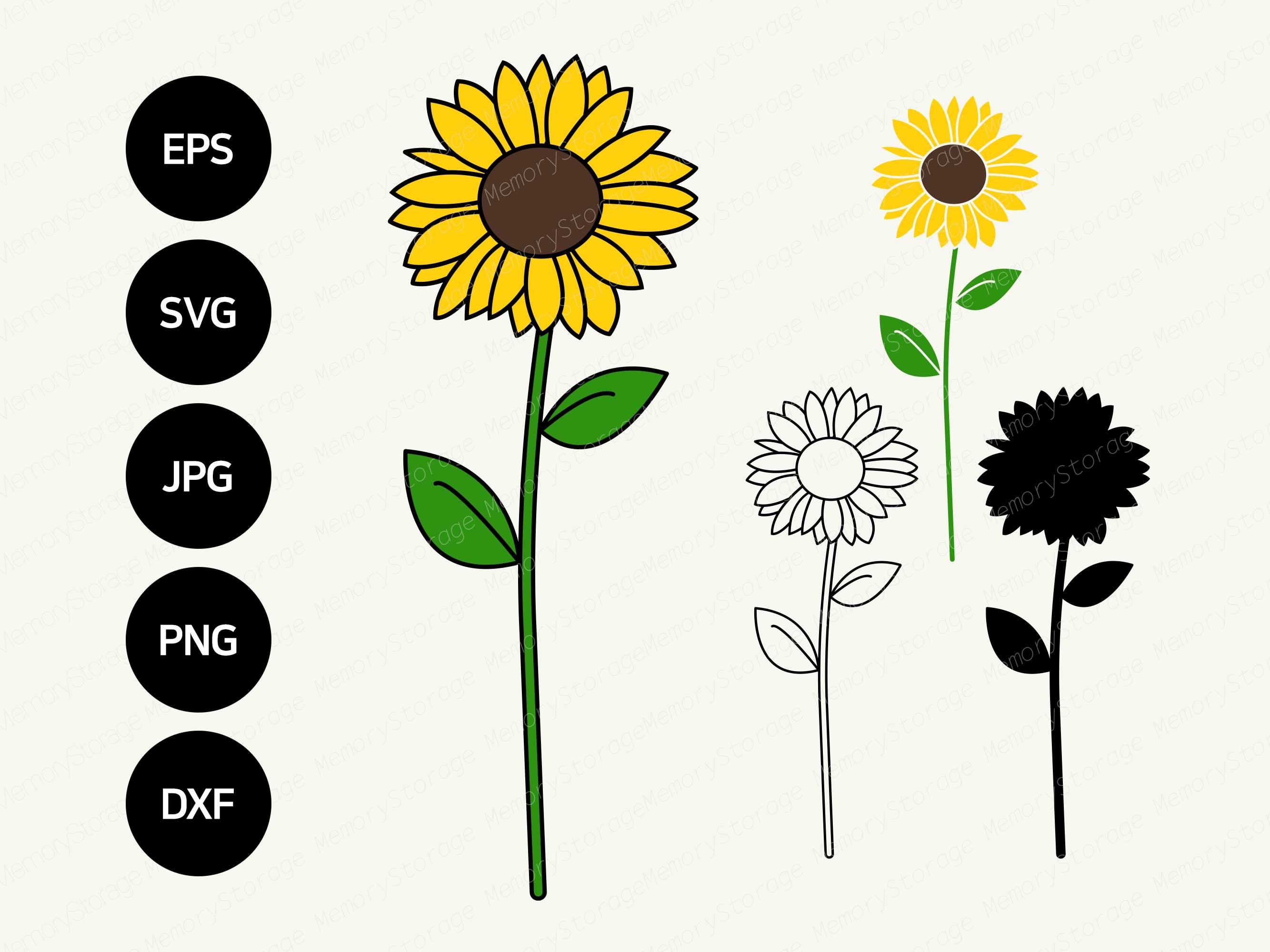 Sunflower SVG for Cricut Drawing Flower PNG Sunflower Etsy UK