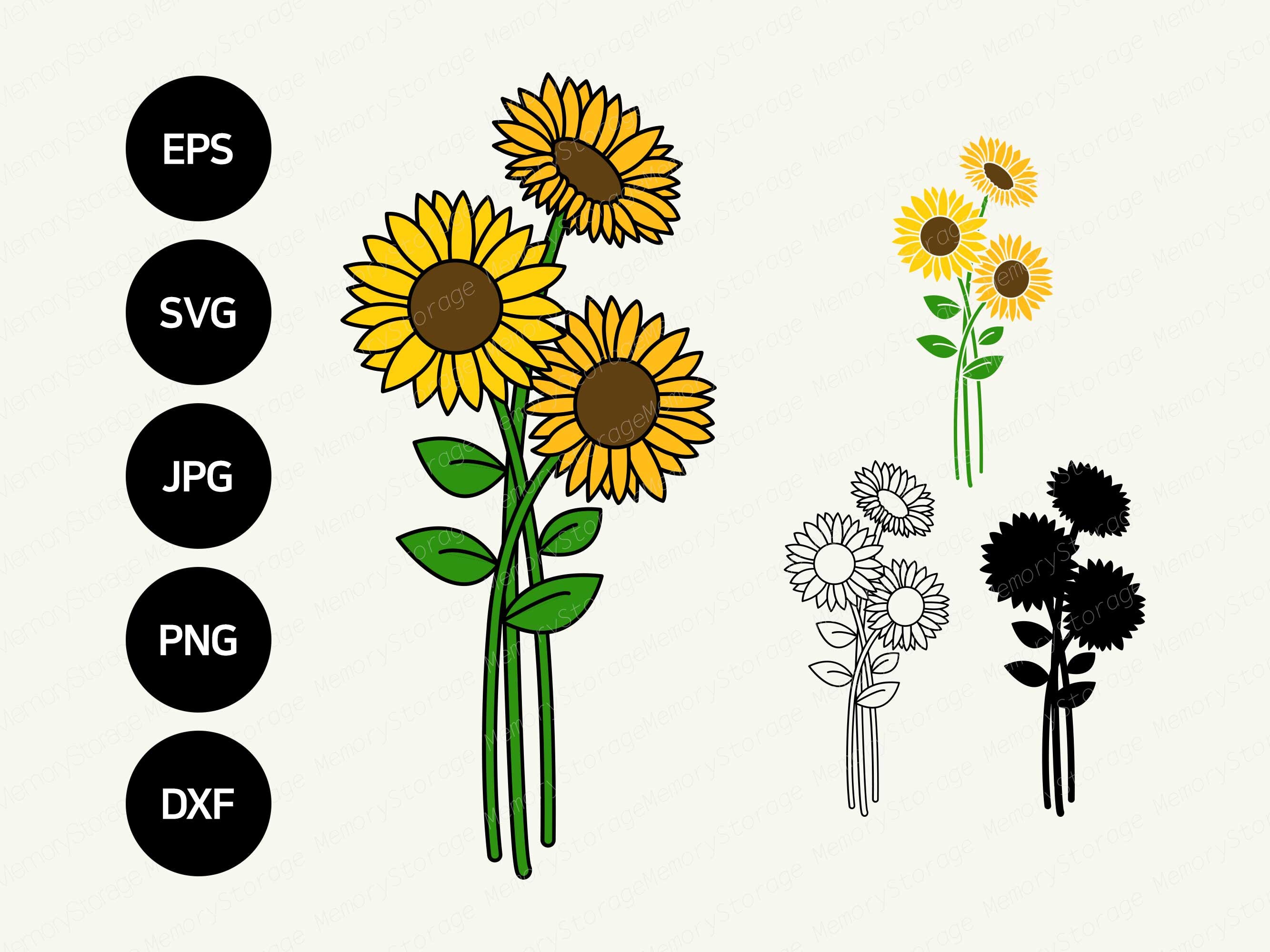 Clip Art & Image Files Embellishments Botanical Flower SVG Sunflower