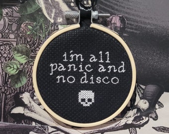 All Panic No Disco Cross Stitch Pattern - funny cross stitch / snarky cross stitch/ modern cross stitch / emo Cross Stitch