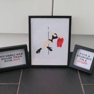 Pole dancer cross stitch pattern pole dancing