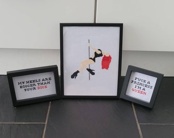 Patrón de punto de cruz de bailarina de barra