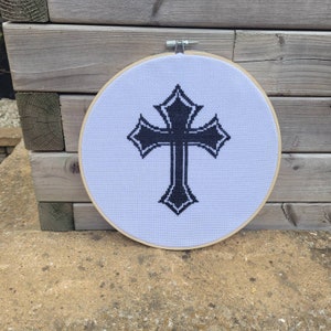 Gothic cross pattern - handmade gothic cross stitch wall decor goth crucifix pattern