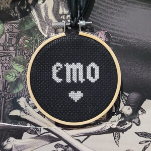 Emo Cross Stitch Pattern - funny cross stitch / snarky cross stitch/ modern cross stitch