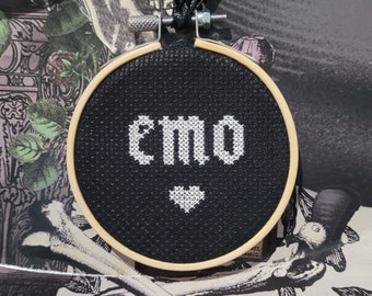Emo Cross Stitch Pattern - funny cross stitch / snarky cross stitch/ modern cross stitch