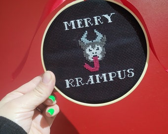 Krampus pattern - merry krampus pattern / Christmas pattern/ Xmas cross stitch / gothic cross stitch