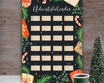 Rubbel Adventskalender / Sticker / Advent / DIY / Aufkleber / Rubbelkalender / zum selber füllen