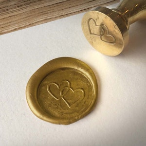 Self-adhesive wax seal / heart / sticker / wedding wax seal / old gold