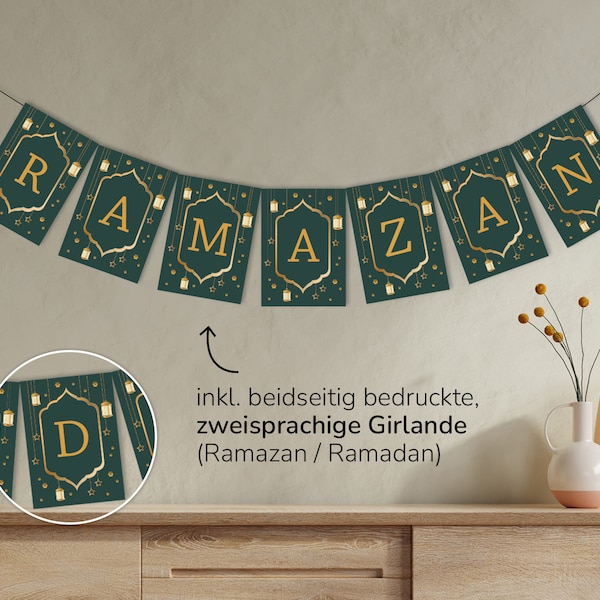 Ramadan Banner / Ramazan Dekoration / Girlande "Grün"
