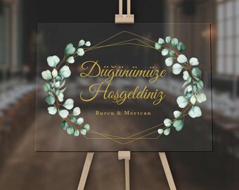 Acrylic glass reception board / Wedding sign / Welcome sign / Plexiglas / Welcome Board / Pleksipano / Söz / Dügün / Nisan / Kina