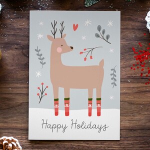 Weihnachten / Weihnachtskarte / Postkarte/ Verkündungskarte / selbst schreiben / Rehmotiv