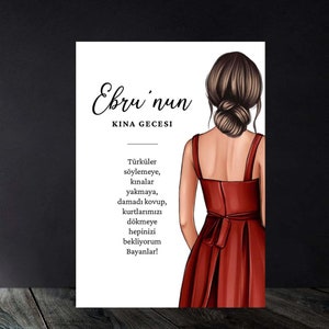 Piękna wieczorowa kartka z henną/Kina Davetiyesi/Dügün Davetiyesi/Kina Davetiyesi/karta ślubna/zaproszenie na ślub/Kina Gecesi