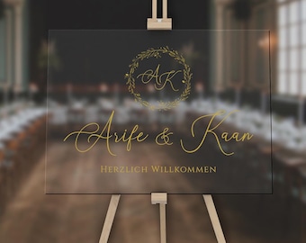 Acrylic glass reception board / Wedding sign / Welcome sign / Plexiglas / Welcome Board / Pleksipano / Söz / Dügün / Nisan / Kina