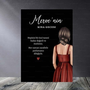 Wunderschöne Hennaabendkarte / Kina Davetiyesi / Dügün Davetiyesi / Kina Davetiyesi / Karte Hochzeit / Einladung Hochzeit / Kina Gecesi
